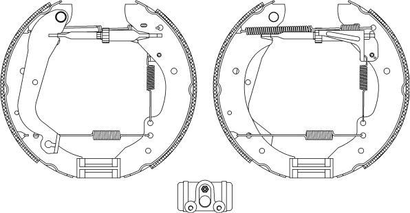 HELLA 8DB 355 003-991 - Комплект тормозных колодок, барабанные autospares.lv