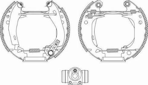 HELLA 8DB 355 003-941 - Комплект тормозных колодок, барабанные autospares.lv