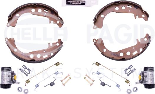 HELLA 8DB 355 003-441 - Комплект тормозных колодок, барабанные autospares.lv