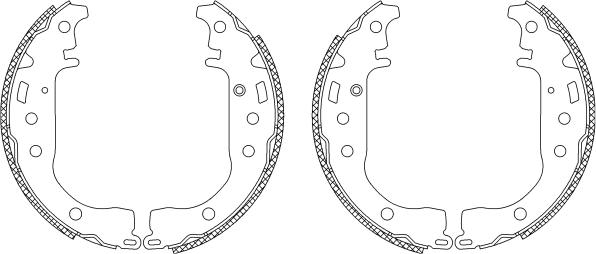 HELLA 8DB 355 003-441 - Комплект тормозных колодок, барабанные autospares.lv