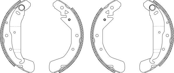 HELLA 8DB 355 003-481 - Комплект тормозных колодок, барабанные autospares.lv