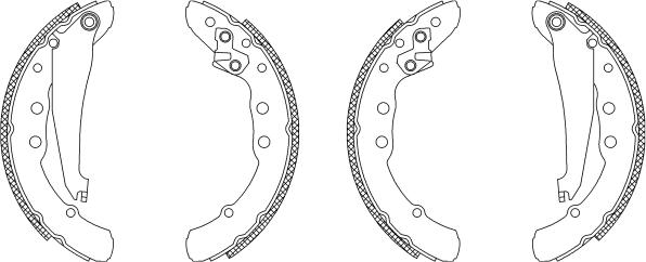 HELLA 8DB 355 003-561 - Комплект тормозных колодок, барабанные autospares.lv