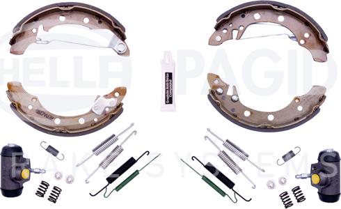 HELLA 8DB 355 003-571 - Комплект тормозных колодок, барабанные autospares.lv