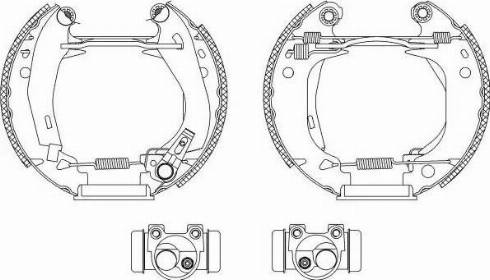 HELLA 8DB 355 003-651 - Комплект тормозных колодок, барабанные autospares.lv