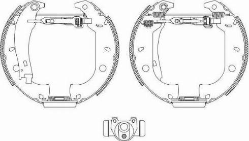 HELLA 8DB 355 003-631 - Комплект тормозных колодок, барабанные autospares.lv