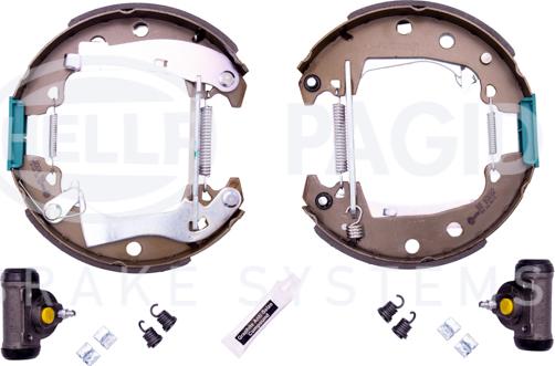 HELLA 8DB 355 003-621 - Комплект тормозных колодок, барабанные autospares.lv