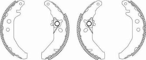 HELLA 8DB 355 003-171 - Комплект тормозных колодок, барабанные autospares.lv