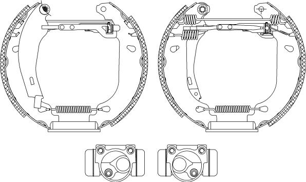 HELLA 8DB 355 003-871 - Комплект тормозных колодок, барабанные autospares.lv