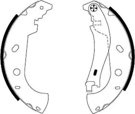 HELLA 8DB 355 003-301 - Комплект тормозных колодок, барабанные autospares.lv