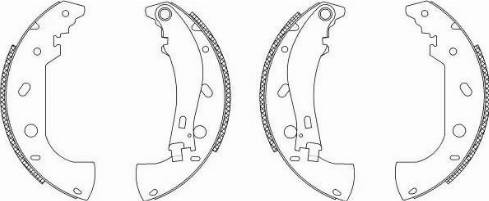 HELLA 8DB 355 003-211 - Комплект тормозных колодок, барабанные autospares.lv