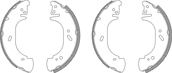 HELLA 8DB 355 003-221 - Комплект тормозных колодок, барабанные autospares.lv