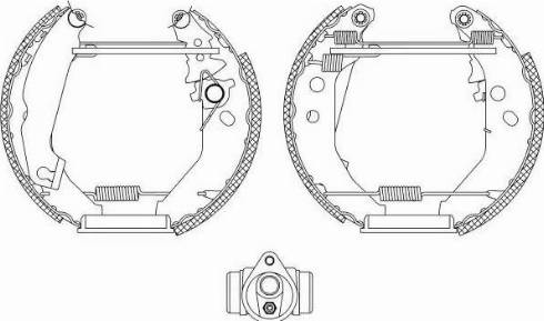 HELLA 8DB 355 003-791 - Комплект тормозных колодок, барабанные autospares.lv