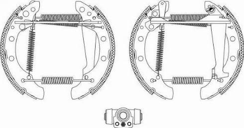 HELLA 8DB 355 003-731 - Комплект тормозных колодок, барабанные autospares.lv