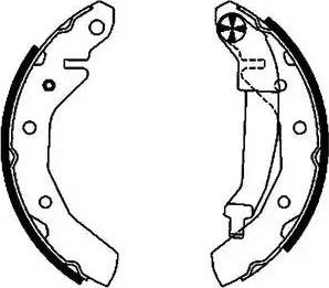 HELLA 8DB 355 002-561 - Комплект тормозных колодок, барабанные autospares.lv