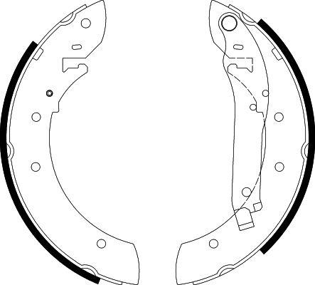 HELLA 8DB 355 002-011 - Комплект тормозных колодок, барабанные autospares.lv