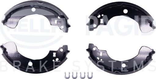 HELLA 8DB 355 002-881 - Комплект тормозных колодок, барабанные autospares.lv