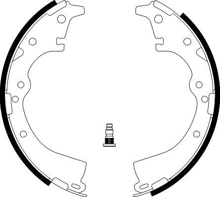 HELLA 8DB 355 002-201 - Комплект тормозных колодок, барабанные autospares.lv