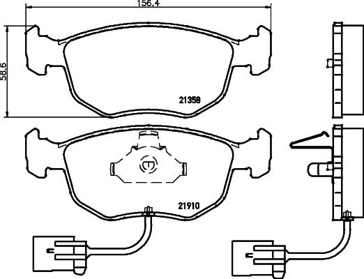 HELLA 8DB 355 007-991 - Тормозные колодки, дисковые, комплект autospares.lv