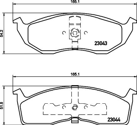 HELLA 8DB 355 007-941 - Тормозные колодки, дисковые, комплект autospares.lv