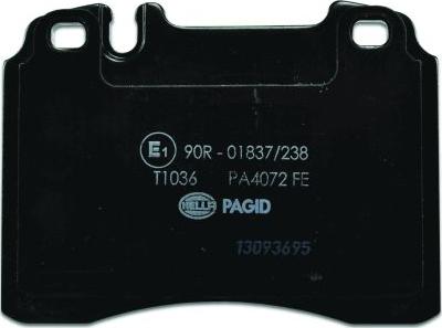 HELLA 8DB 355 007-471 - Тормозные колодки, дисковые, комплект autospares.lv