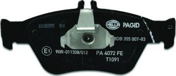 HELLA 8DB 355 007-831 - Тормозные колодки, дисковые, комплект autospares.lv