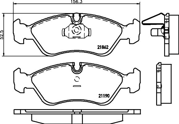 HELLA 8DB 355 007-761 - Тормозные колодки, дисковые, комплект autospares.lv