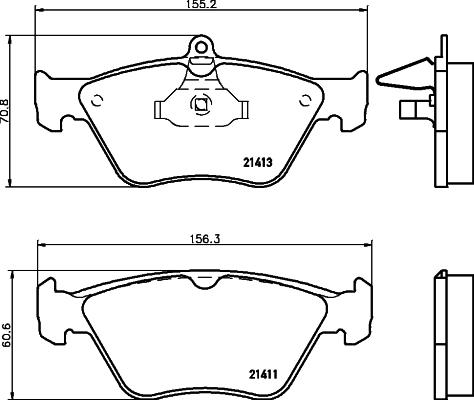 HELLA 8DB 355 007-731 - Тормозные колодки, дисковые, комплект autospares.lv