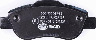 HELLA 8DB 355 019-921 - Тормозные колодки, дисковые, комплект autospares.lv