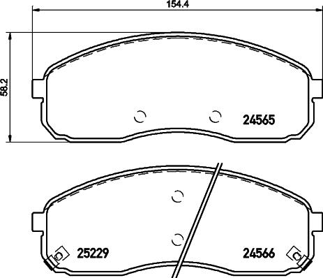 HELLA 8DB 355 019-581 - Тормозные колодки, дисковые, комплект autospares.lv