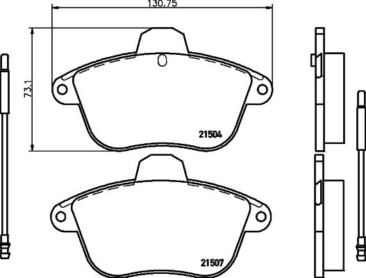 HELLA 8DB 355 019-081 - Тормозные колодки, дисковые, комплект autospares.lv