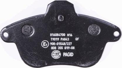 HELLA 8DB 355 019-081 - Тормозные колодки, дисковые, комплект autospares.lv