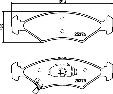 HELLA 8DB 355 019-891 - Тормозные колодки, дисковые, комплект autospares.lv