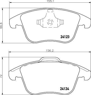 HELLA 8DB 355 019-881 - Тормозные колодки, дисковые, комплект autospares.lv