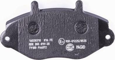 HELLA 8DB 355 019-381 - Тормозные колодки, дисковые, комплект autospares.lv