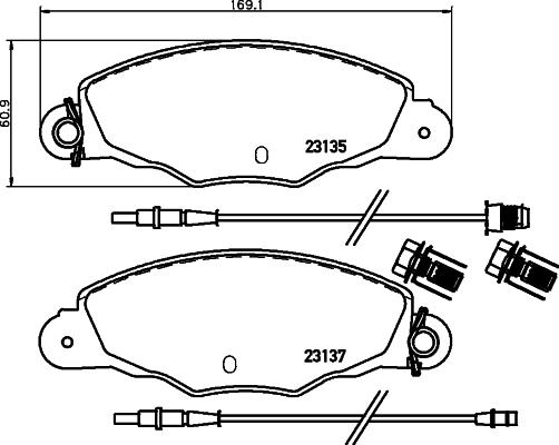 HELLA 8DB 355 019-331 - Тормозные колодки, дисковые, комплект autospares.lv