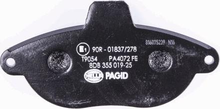 HELLA 8DB 355 019-251 - Тормозные колодки, дисковые, комплект autospares.lv