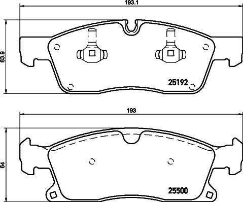 HELLA 8DB 355 026-461 - Тормозные колодки, дисковые, комплект autospares.lv