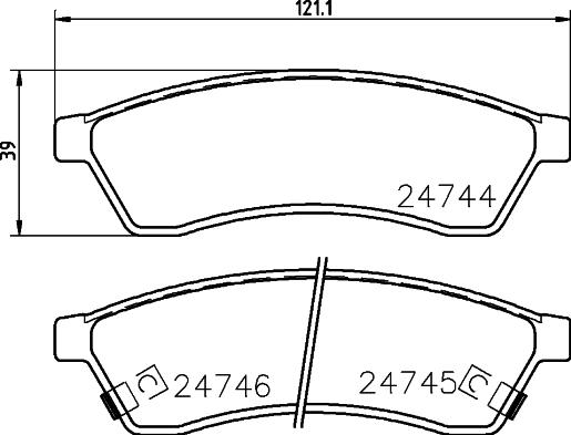 HELLA 8DB 355 014-491 - Тормозные колодки, дисковые, комплект autospares.lv