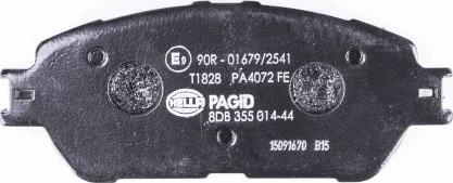 HELLA 8DB 355 014-441 - Тормозные колодки, дисковые, комплект autospares.lv