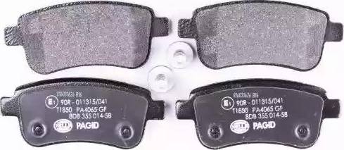 HELLA 8DB 355 014-581 - Тормозные колодки, дисковые, комплект autospares.lv