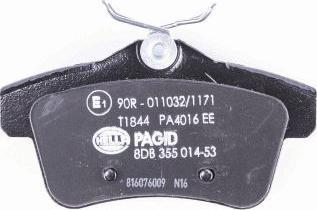 HELLA 8DB 355 014-531 - Тормозные колодки, дисковые, комплект autospares.lv