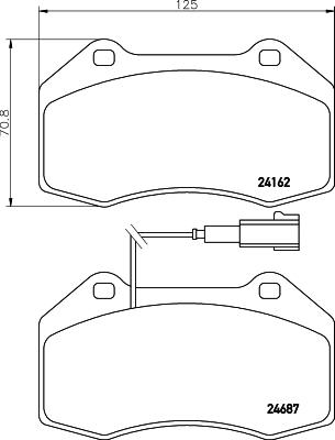 HELLA 8DB 355 014-061 - Тормозные колодки, дисковые, комплект autospares.lv