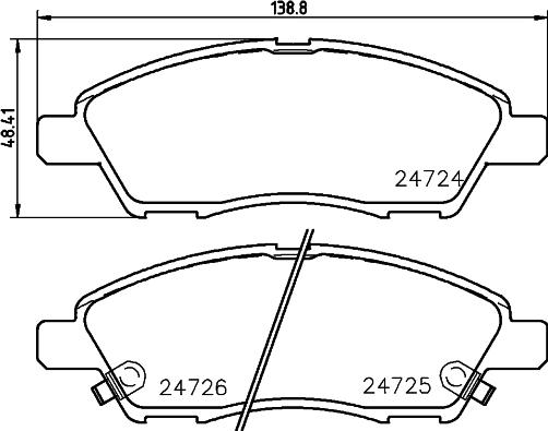 HELLA 8DB 355 014-071 - Тормозные колодки, дисковые, комплект autospares.lv