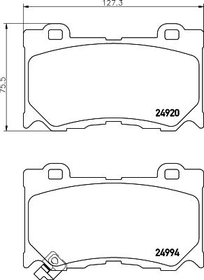 HELLA 8DB 355 014-841 - Тормозные колодки, дисковые, комплект autospares.lv