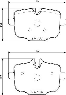 HELLA 8DB 355 014-361 - Тормозные колодки, дисковые, комплект autospares.lv