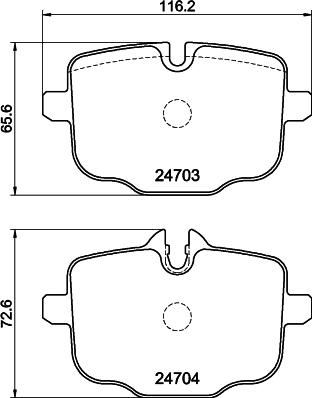 HELLA 8DB 355 026-321 - Тормозные колодки, дисковые, комплект autospares.lv