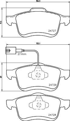 HELLA 8DB 355 014-241 - Тормозные колодки, дисковые, комплект autospares.lv