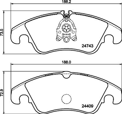 HELLA 8DB 355 014-741 - Тормозные колодки, дисковые, комплект autospares.lv