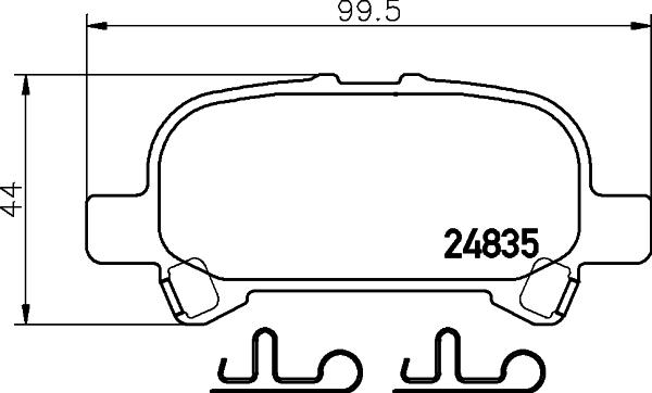 HELLA 8DB 355 029-461 - Тормозные колодки, дисковые, комплект autospares.lv