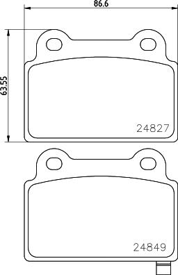 HELLA 8DB 355 014-701 - Тормозные колодки, дисковые, комплект autospares.lv